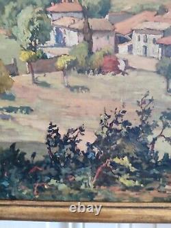 Michel VILALTA (1871-1942) Mas provençal huile sur panneau cadre bois doré