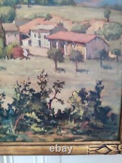 Michel VILALTA (1871-1942) Mas provençal huile sur panneau cadre bois doré