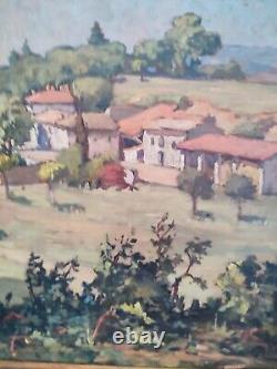 Michel VILALTA (1871-1942) Mas provençal huile sur panneau cadre bois doré