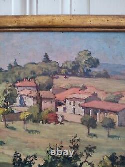 Michel VILALTA (1871-1942) Mas provençal huile sur panneau cadre bois doré