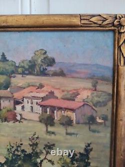 Michel VILALTA (1871-1942) Mas provençal huile sur panneau cadre bois doré