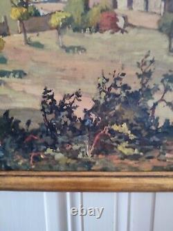 Michel VILALTA (1871-1942) Mas provençal huile sur panneau cadre bois doré