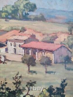 Michel VILALTA (1871-1942) Mas provençal huile sur panneau cadre bois doré