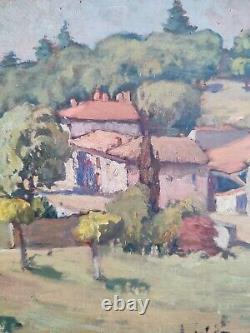 Michel VILALTA (1871-1942) Mas provençal huile sur panneau cadre bois doré