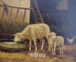 N° 1 d une Paire de peinture Ecole Barbizon 19° SIECLE les moutons A de Buncey