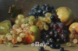 Nature morte, pommes raisins 1886, H. Denis Etchevarry (1867-1952), Bayonne, Basque