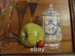 Nature morte signée (Luc) SAFFROY Huile sur panneau bois p140