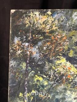 Néo-Impressionniste XXè Monogrammé AY HSP Paysage de sous bois 1970