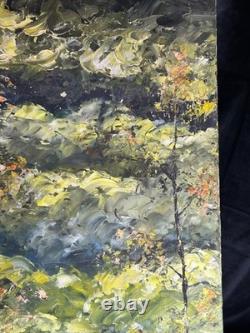 Néo-Impressionniste XXè Monogrammé AY HSP Paysage de sous bois 1970