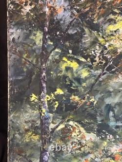 Néo-Impressionniste XXè Monogrammé AY HSP Paysage de sous bois 1970