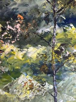 Néo-Impressionniste XXè Monogrammé AY HSP Paysage de sous bois 1970