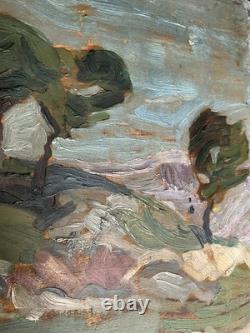 Oil on Wood Panel French Provençal Landscape c. 1930-50 Original Painting