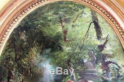 Omer Hippolyte BALLUE, Paysage, scène galante, femme, tableau, peinture, France