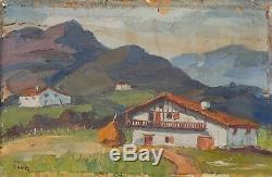 Original Oil Painting Basque country, the Rhune at Sare