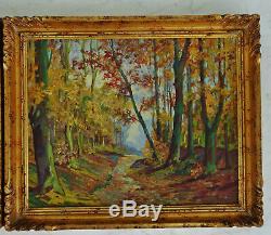 Oscar THURILLOT- Paire d'Huiles sur Panneau Paysage Printanier et Sous Bois