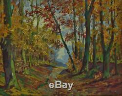 Oscar THURILLOT- Paire d'Huiles sur Panneau Paysage Printanier et Sous Bois