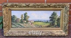 PASCAL JULES. Paysage Animé Peinture huile sur panneau bois signé