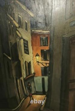 PEINTRE PROVENÇAL Joseph BERAUD huile sur Panneau Rue Saboly Avignon Signée