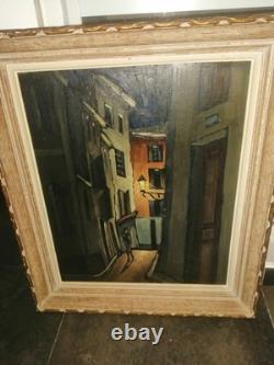 PEINTRE PROVENÇAL Joseph BERAUD huile sur Panneau Rue Saboly Avignon Signée