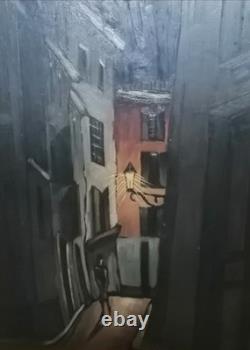 PEINTRE PROVENÇAL Joseph BERAUD huile sur Panneau Rue Saboly Avignon Signée