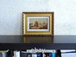 PEINTURE XIXe/XXe-G. LUCAN-RETOUR DE PÊCHE SUR LA CÔTE NAPOLITAINE (ITALIE)