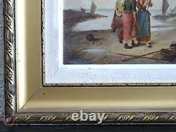 PEINTURE XIXe/XXe-G. LUCAN-RETOUR DE PÊCHE SUR LA CÔTE NAPOLITAINE (ITALIE)