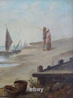 PEINTURE XIXe/XXe-G. LUCAN-RETOUR DE PÊCHE SUR LA CÔTE NAPOLITAINE (ITALIE)