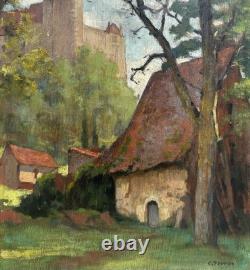 PERRON Charles Clément Tableau Paysage Château de la Loire Nantes Peinture Huile