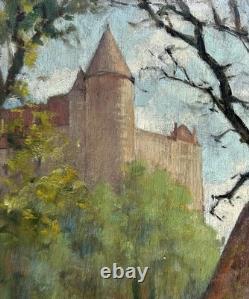 PERRON Charles Clément Tableau Paysage Château de la Loire Nantes Peinture Huile
