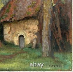 PERRON Charles Clément Tableau Paysage Château de la Loire Nantes Peinture Huile