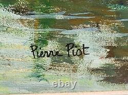 PIERRE PIOT Paysage Bord de Rivière Peinture huile sur panneau de bois
