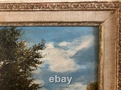 Painting Peinture Huile sur carton peche Pêcheur art Cadre Montparnasse 1900 Old