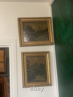 Paire De Peintures Les Marchés Italie Naples A. Migliardi (1913-1985)