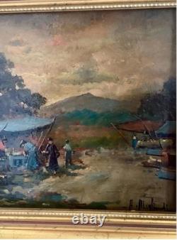Paire De Peintures Les Marchés Italie Naples A. Migliardi (1913-1985)