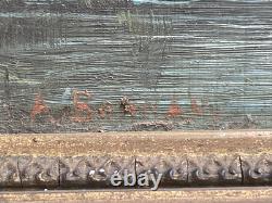 Paire Tableaux Anciens Huile Sur Bois Alain Bonnaud