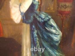 Paire Tableaux XIXèm Elegantes Napoléon III DLG Eugène Accard, Auguste Toulmouche