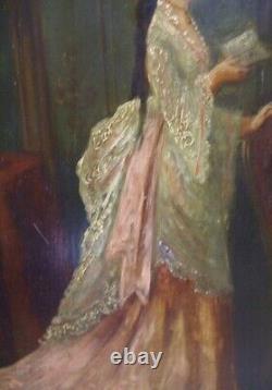 Paire Tableaux XIXèm Elegantes Napoléon III DLG Eugène Accard, Auguste Toulmouche