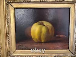 Paire d'huiles sur panneaux d'acajou signé E. BURGAT daté 1877