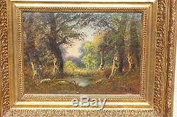 Paire de Tableaux Barbizon Paysage huile signée Paul Astier