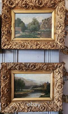 Paire de tableaux huile sur bois