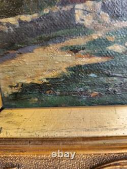 Paire de tableaux huile sur bois