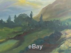 Paire tableaux huiles sur bois paysages montagnes Guy Le Florentin début XXème