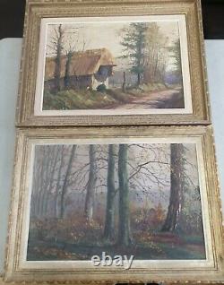 Paire tableaux peinture à l'huile sur bois 1900, Saint Saëns, célèbre pianiste