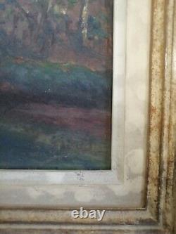 Paire tableaux peinture à l'huile sur bois 1900, Saint Saëns, célèbre pianiste