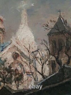 Paris, Montmartre, Sacré Coeur, 1955. Tableau de Georges Filiberti (1881-1970)