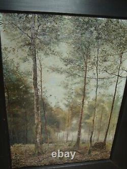 Paul GONDREXON, Huile sur Toile, Sous Bois, Effet de Matin 1890. ARDENNES
