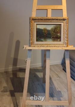 Paul Huet (1803-1869) Huile sur toile Sous-bois avec un étang