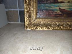 Paysage, Huile sur panneau / bois XIXème à restaurer, tableau signé