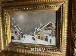 Paysage d'hiver Huile sur toile dans son cadre en bois doré
