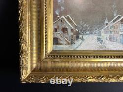 Paysage d'hiver Huile sur toile dans son cadre en bois doré